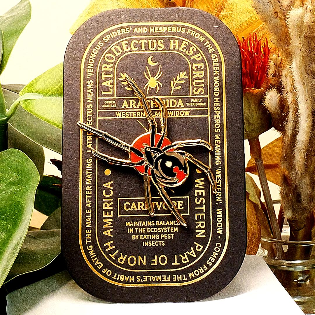 Western Black Widow Enamel Pin - Pinsects