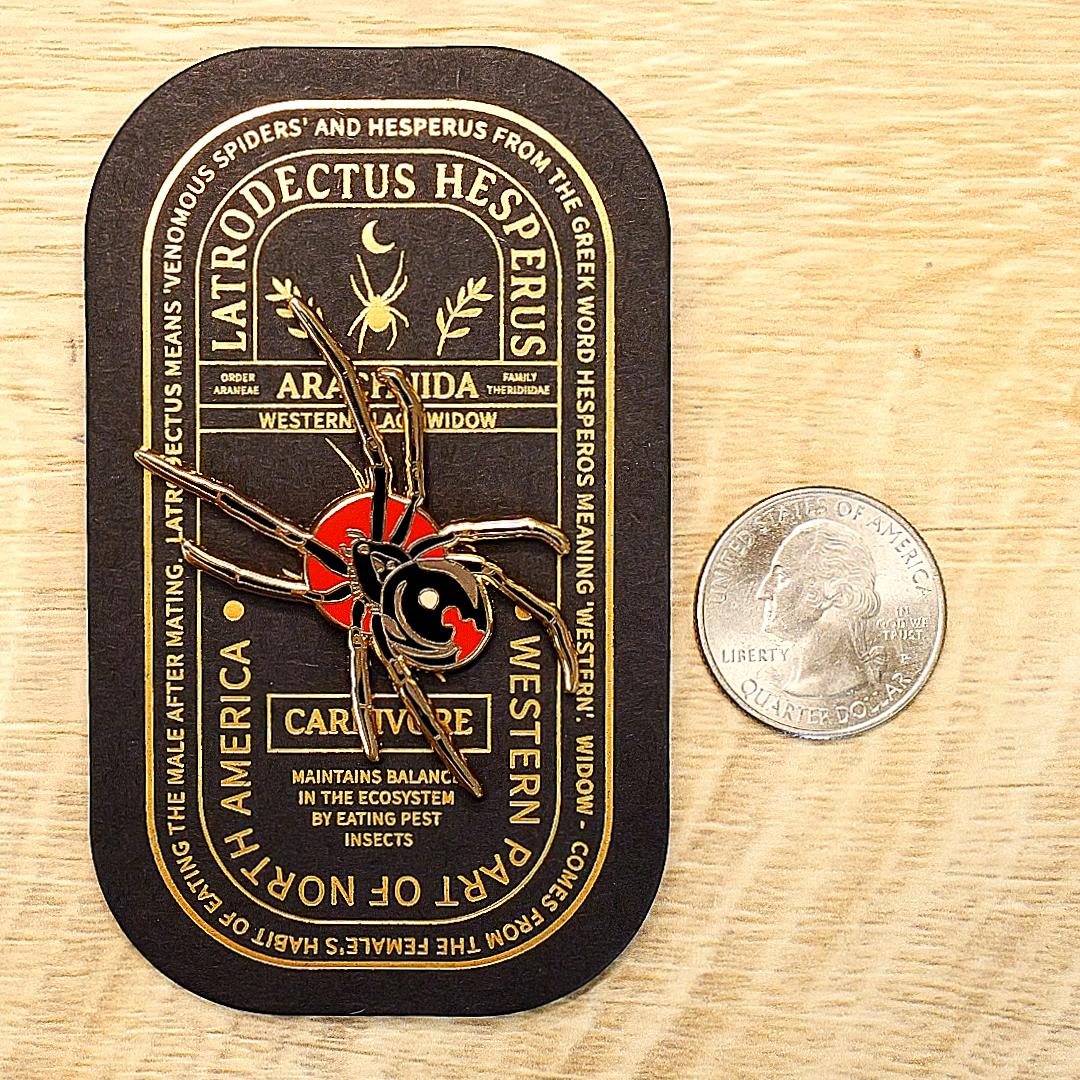 Western Black Widow Enamel Pin - Pinsects