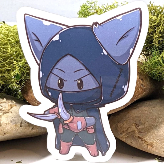 Rogue Cat RPG Inspired Tabletop Gaming Sticker - 3" Waterproof Vinyl Decal
