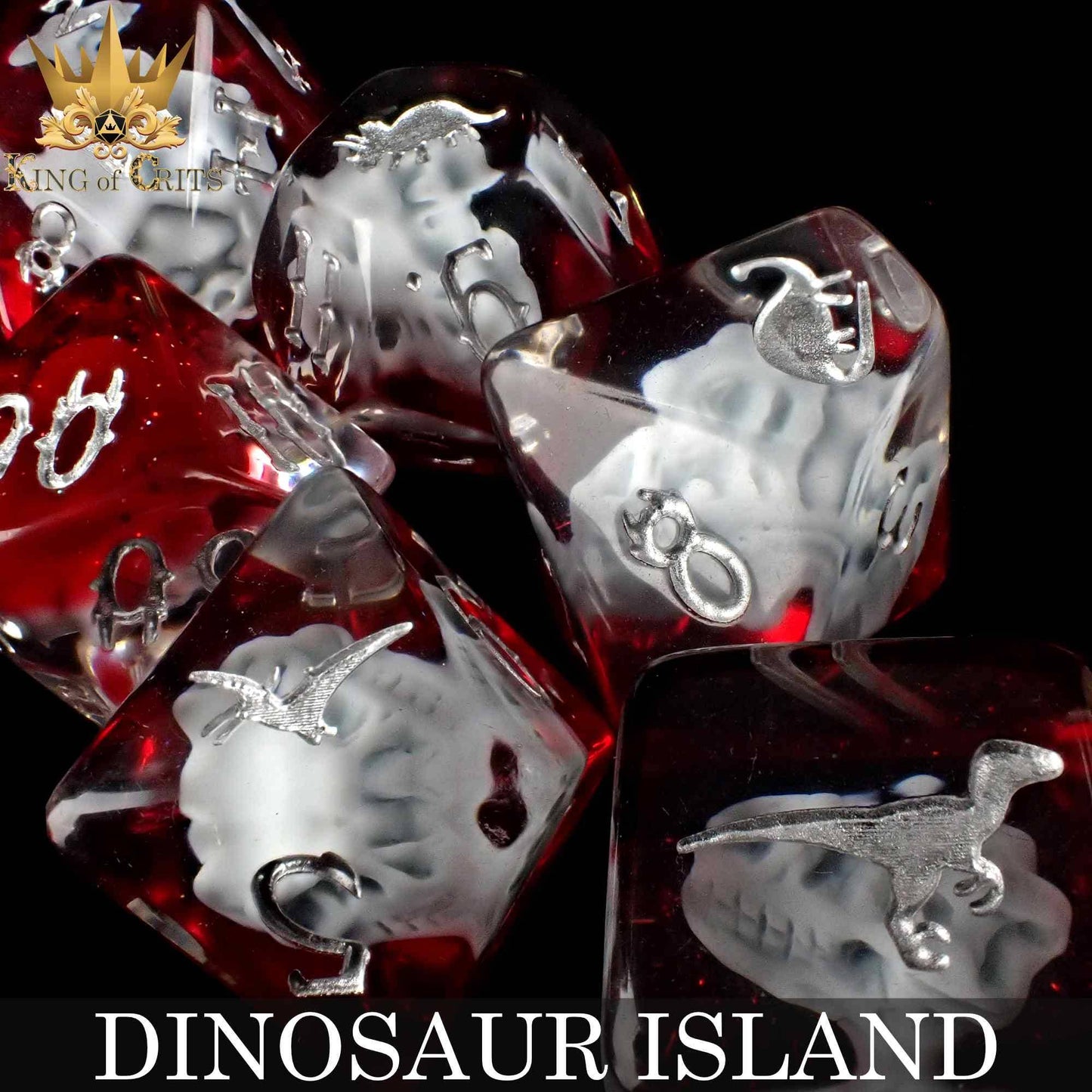 Dice Set - Dinosaur Island - 11 Resin Dice