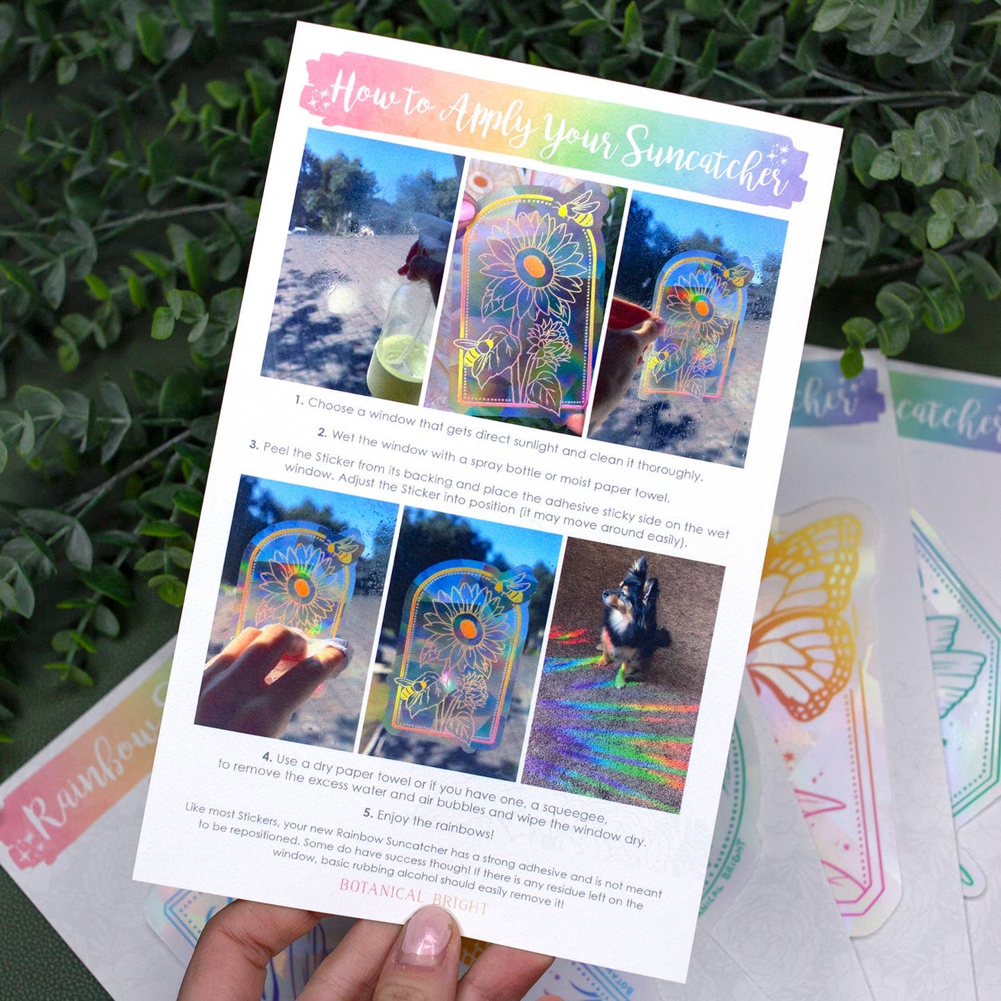 Sunflower & Bee Sun Catcher Rainbow Maker Window Sticker - Indoor Window Decal