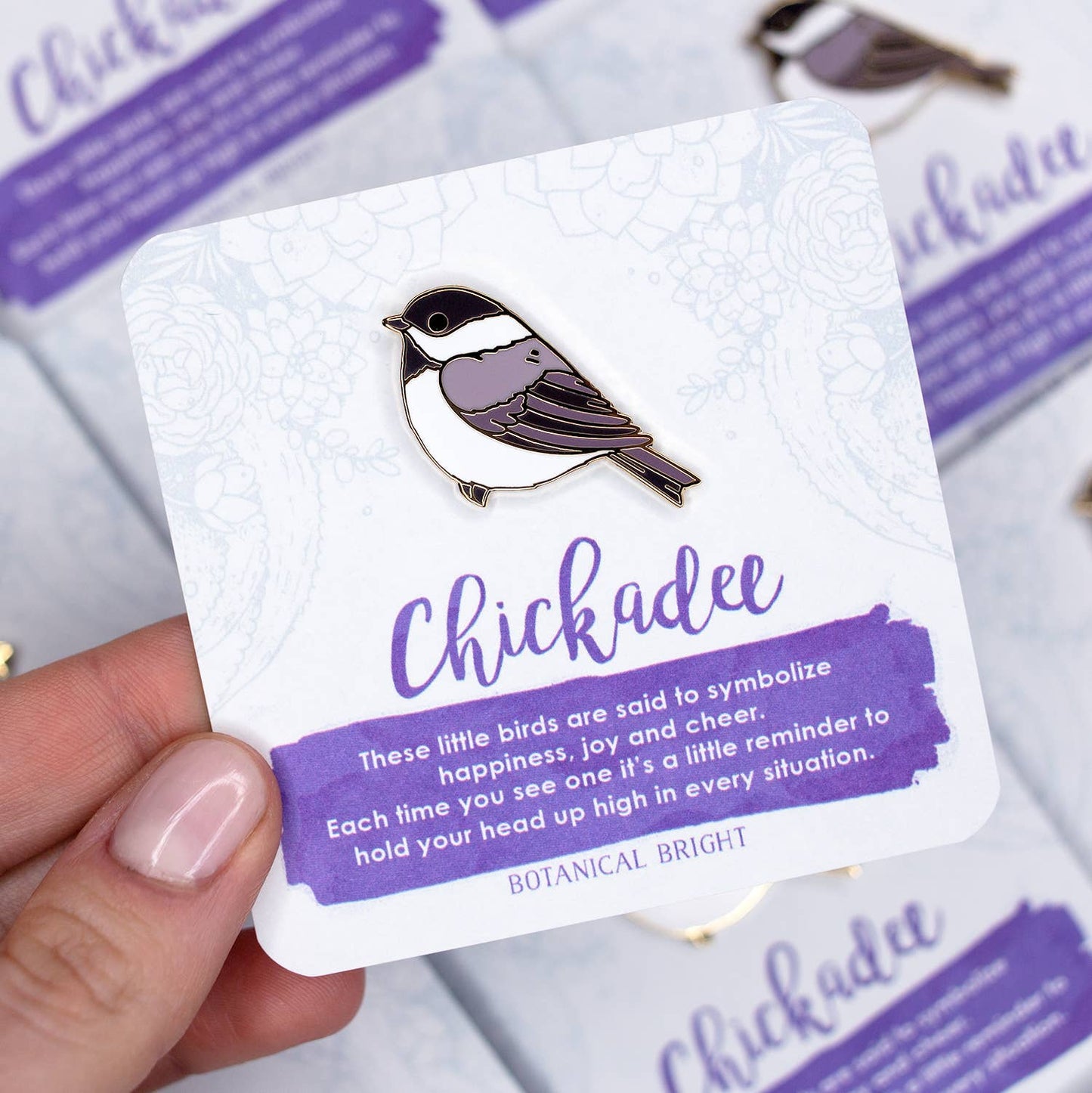 Chickadee Bird Enamel Pin