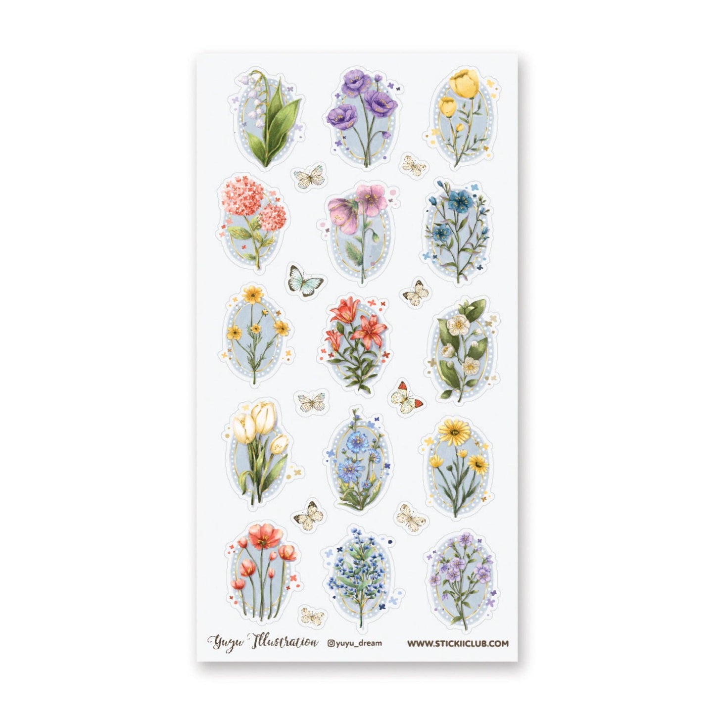 Floral Daydream - 1 Sticker Sheet for Stationary, Scrapbooks, & More