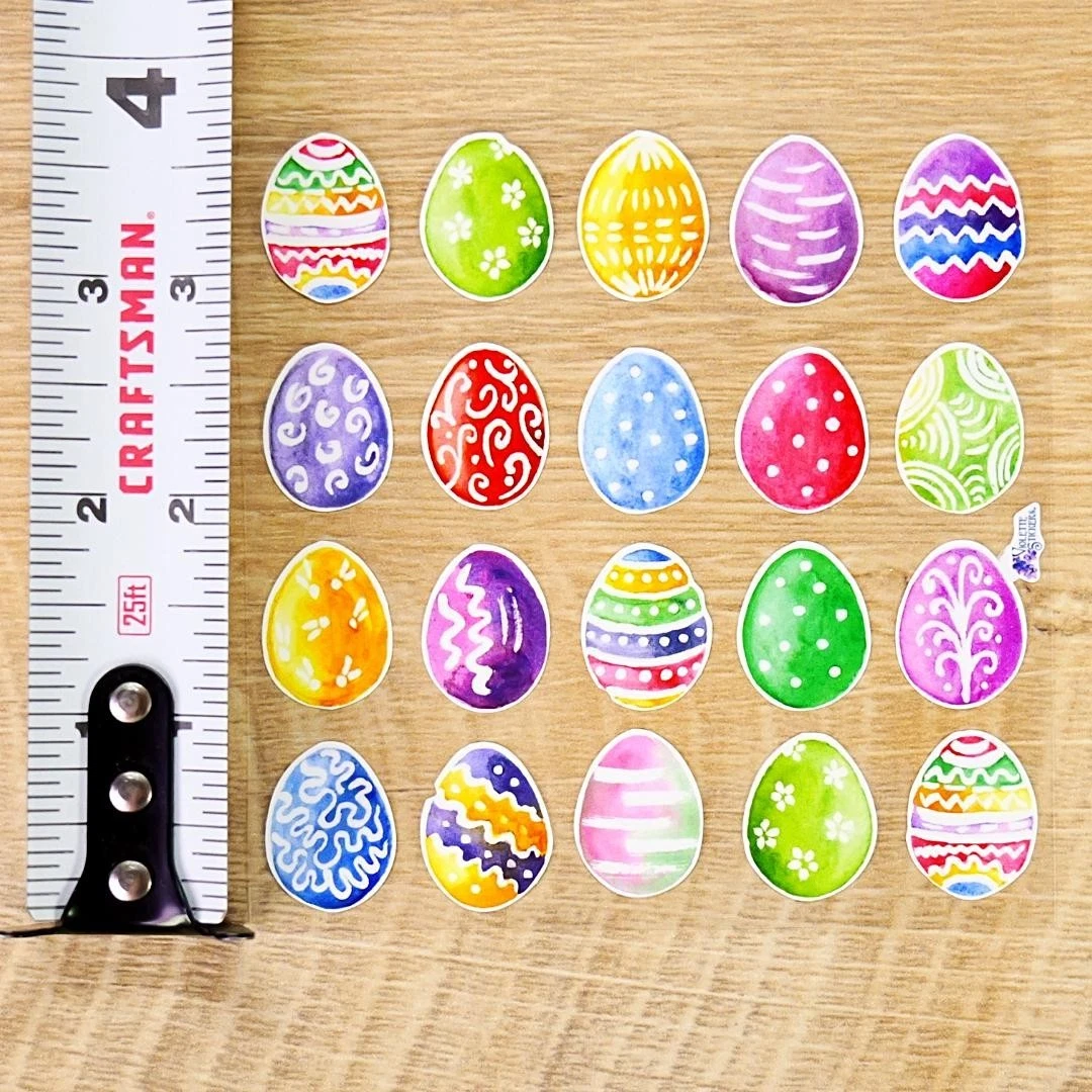 Pastel Easter Eggs Stickers - 2 Spring Sticker Sheets