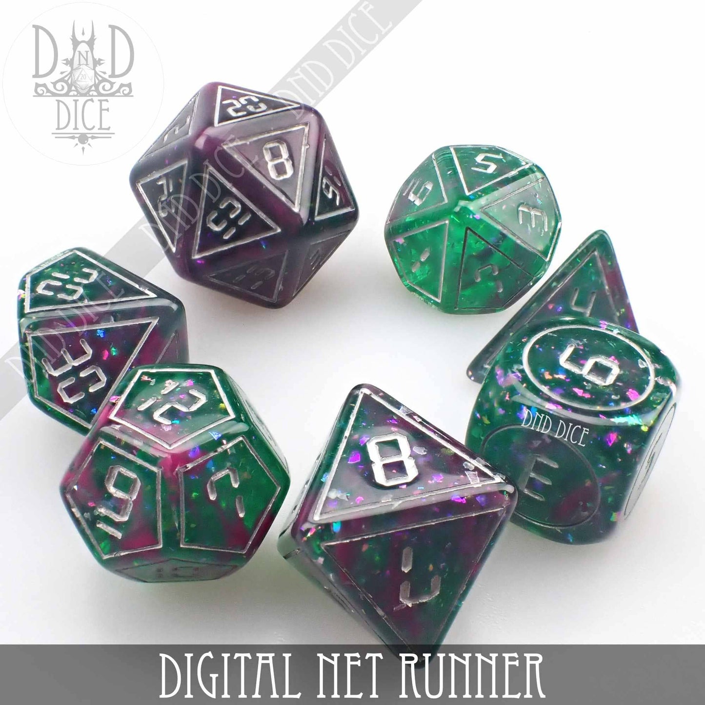 Dice Set - Digital Net Runner - 7 Resin Dice