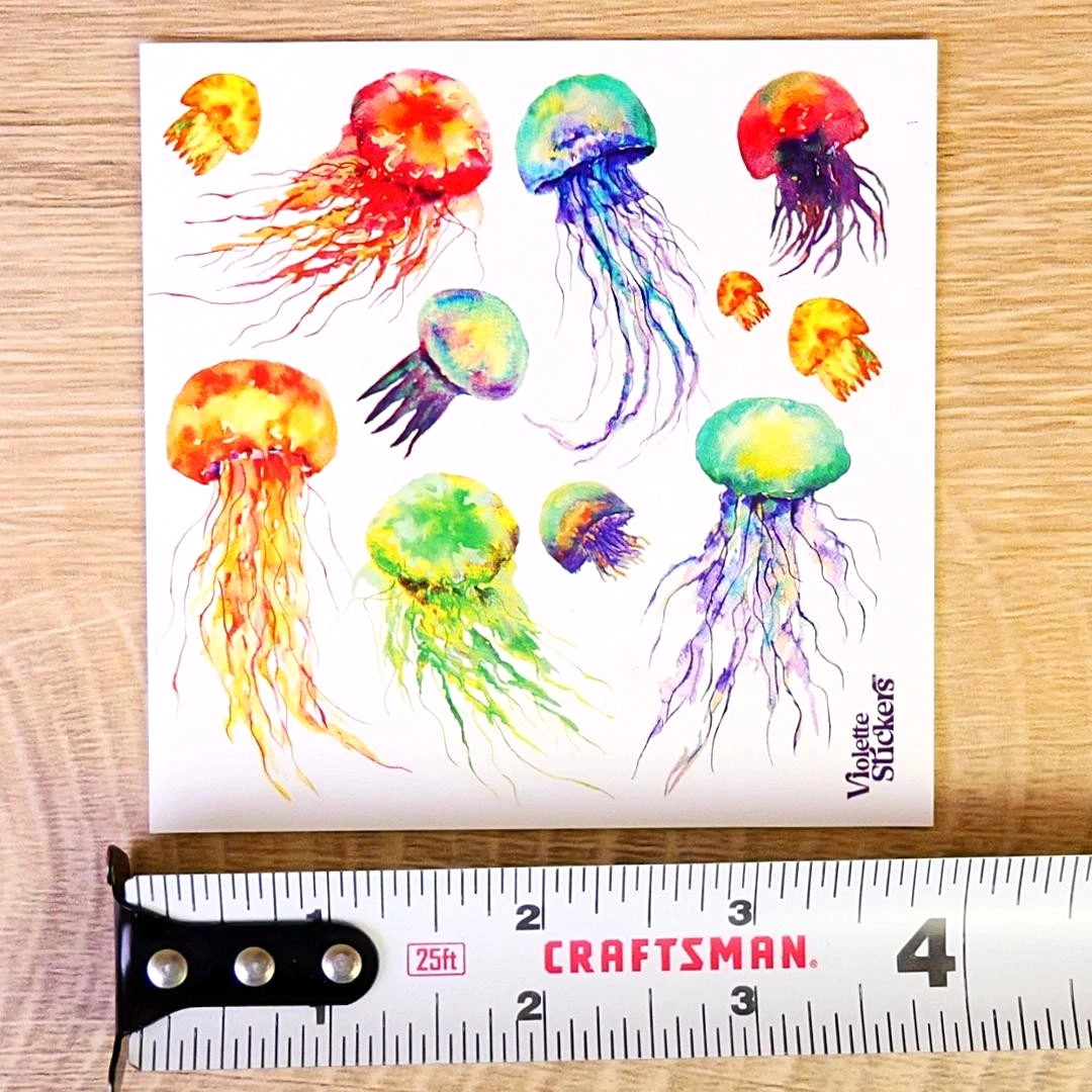 Jellyfish Stickers - Colorful Sea Life & Ocean Sticker Sheets