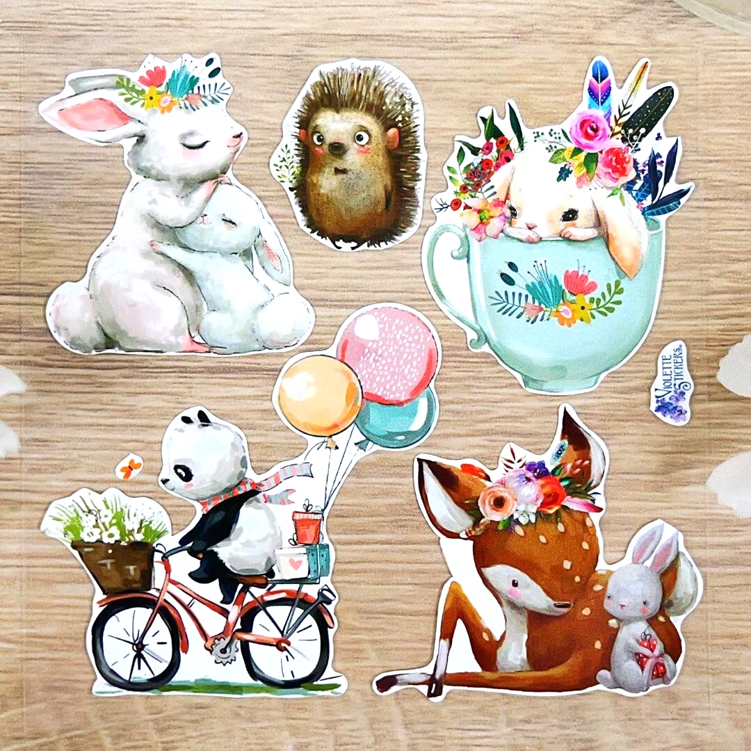 Forever Friends Stickers - 2 Sticker Sheets - Transparent Background - Stationary - Scrapbook