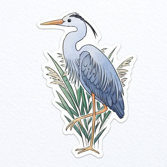 Heron Bird Sticker - Waterproof Vinyl