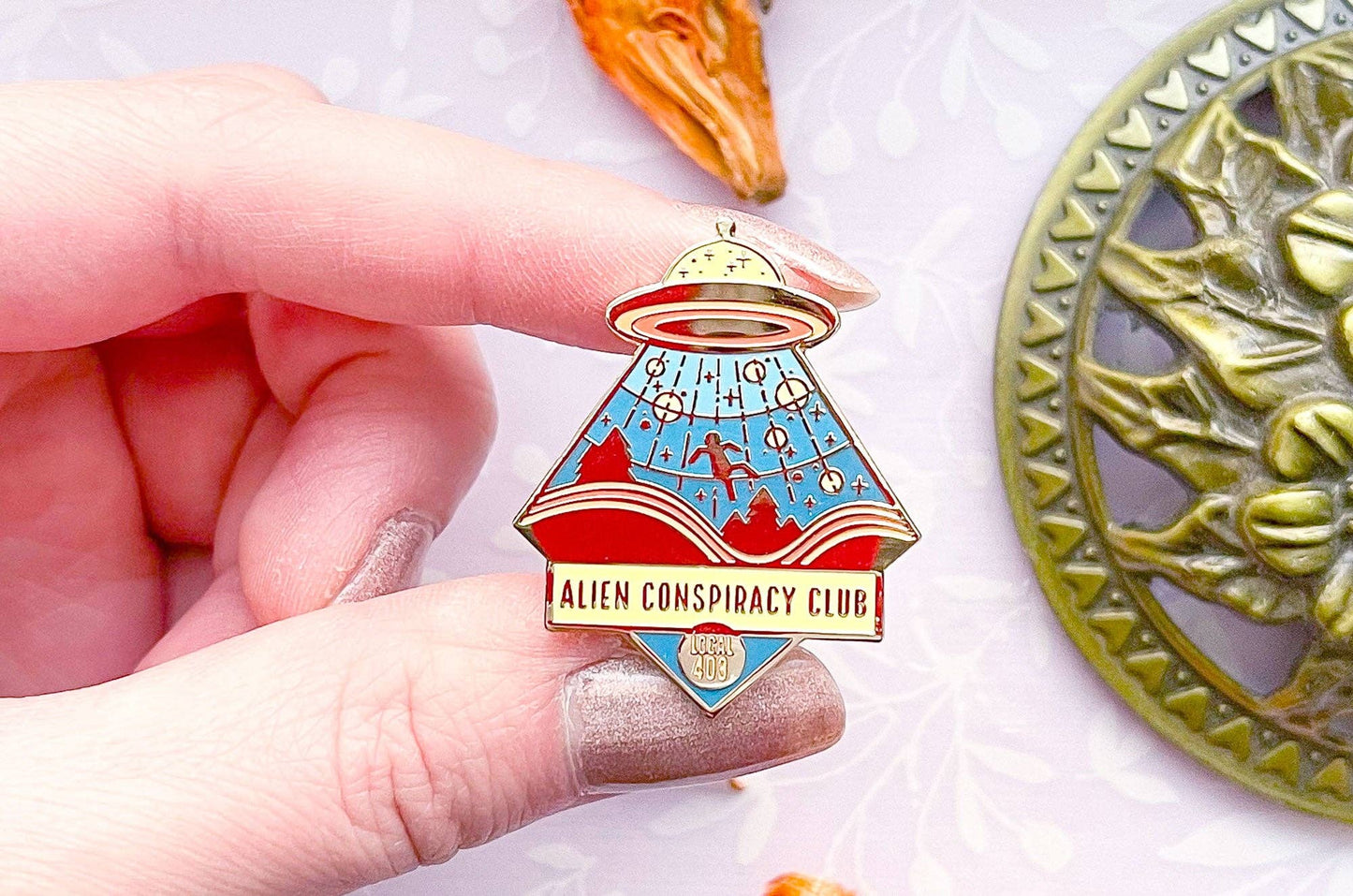 Alien Conspiracy Club Enamel Pin