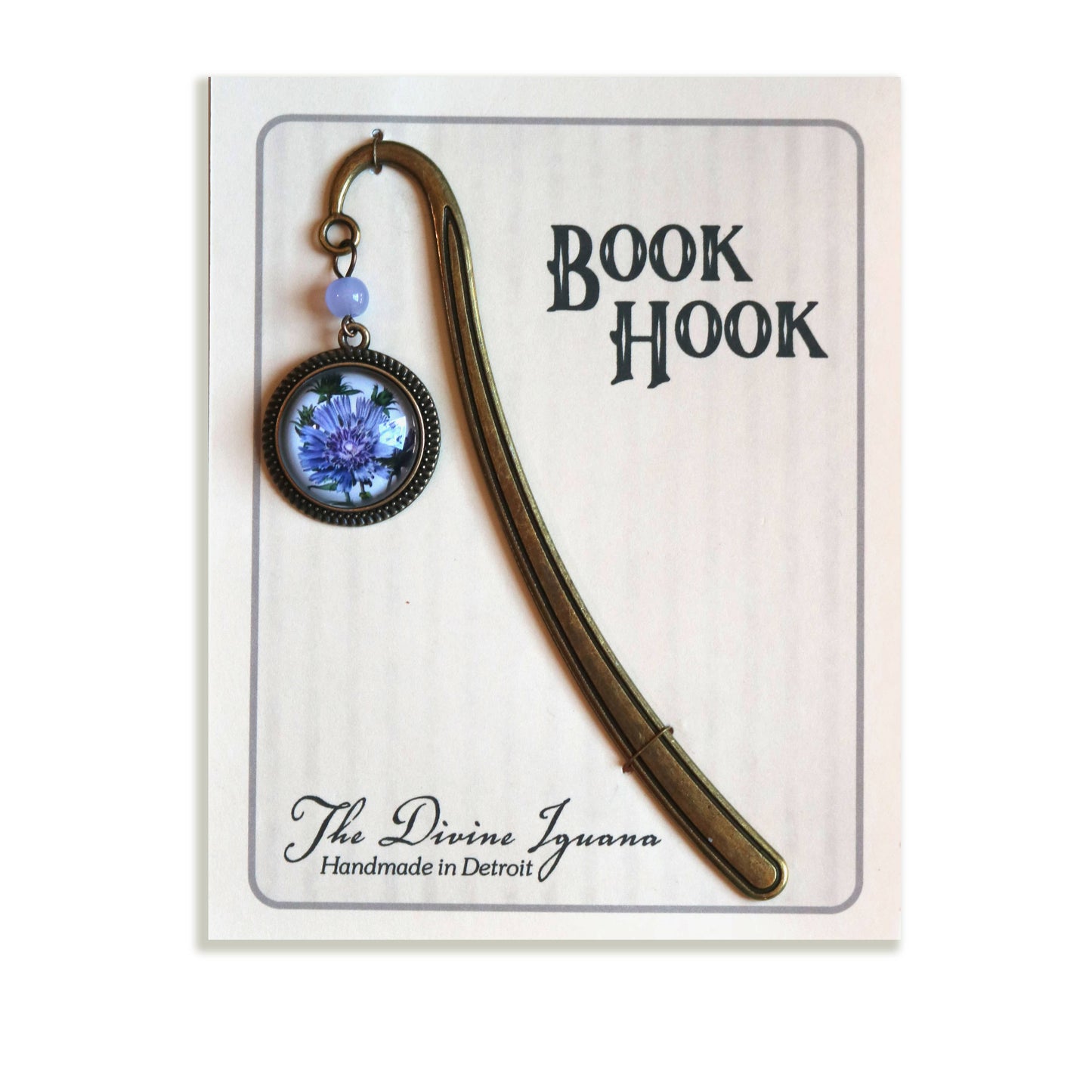 Purple Aster Flower Bookmark - Bronze