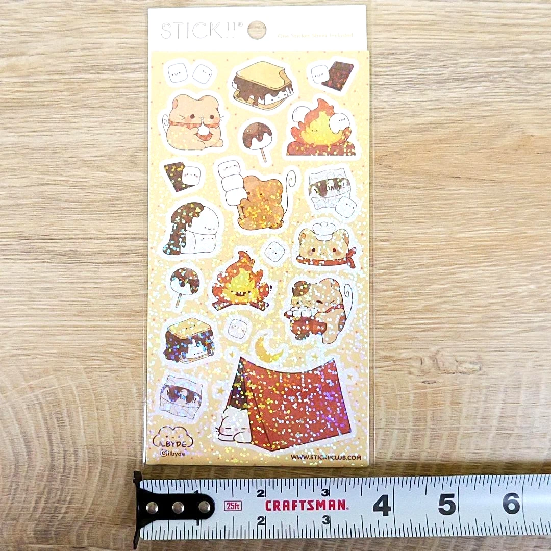 S'more Joy Stickers - Campfire Fun - 1 Cute Sticker Sheet