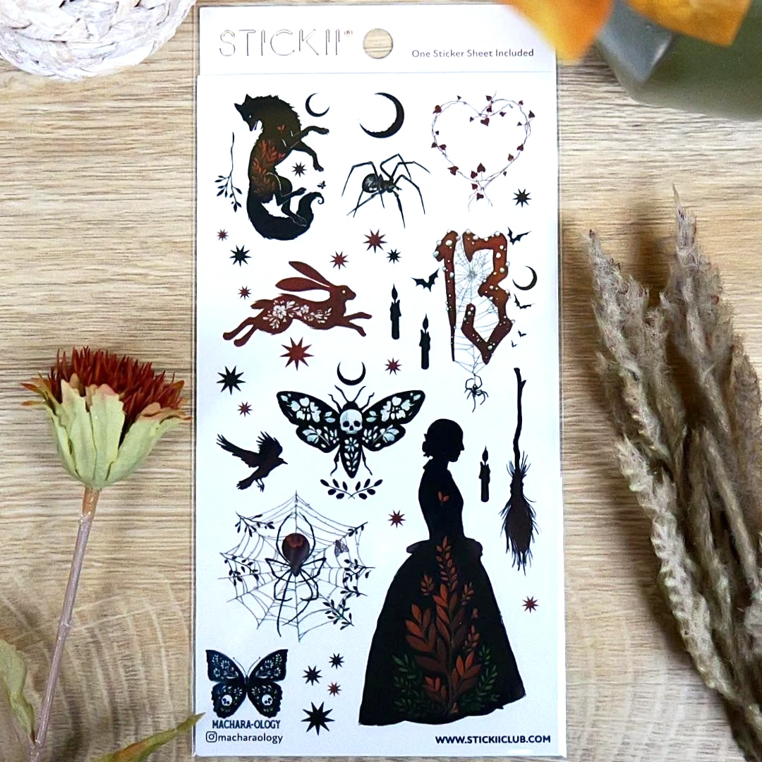 Dark Fairytale Stickers - Halloween & Goth - 1 Spooky Sticker Sheet