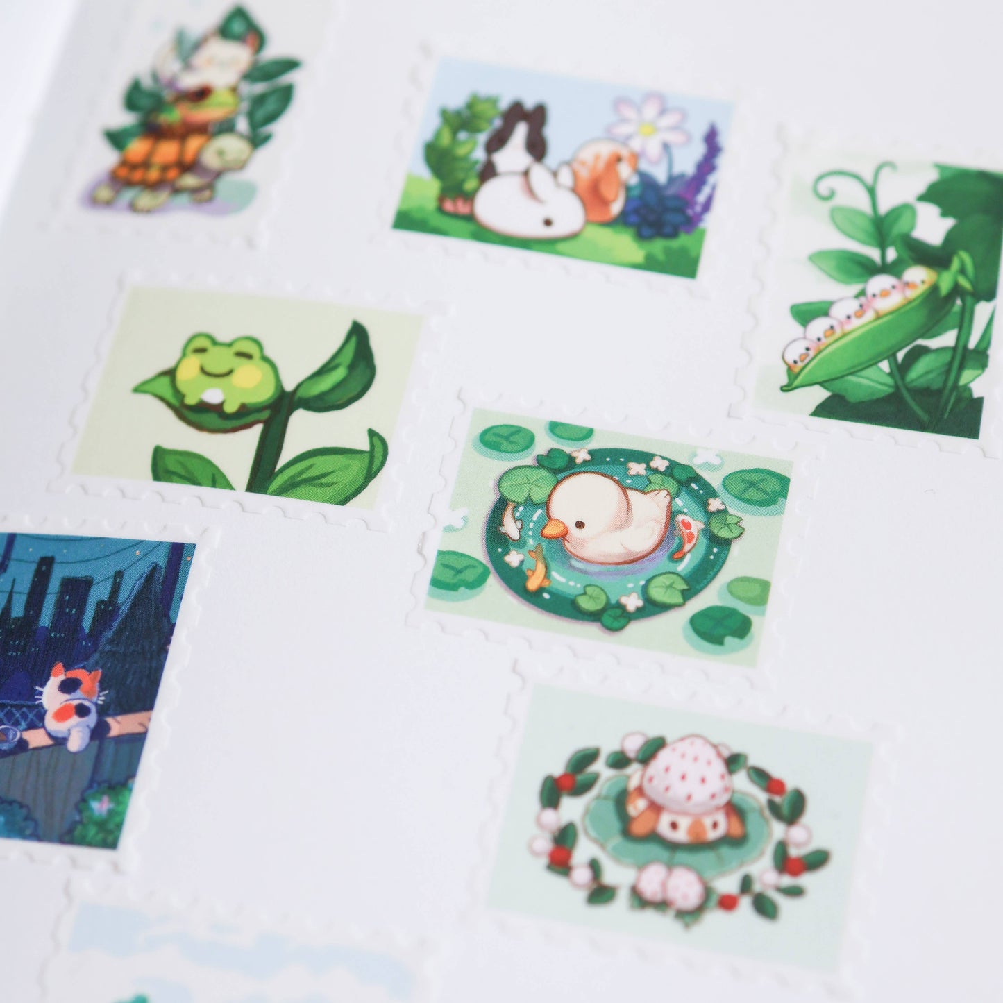Stamp Washi Tape - Plants and Critters - Chickens, Rabbits, Ducks, Cats, & More