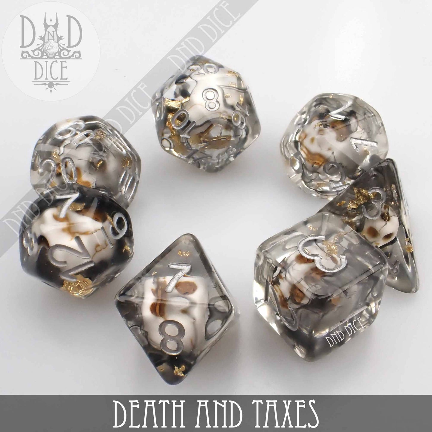 Dice Set - Death and Taxes - 7 Resin Dice