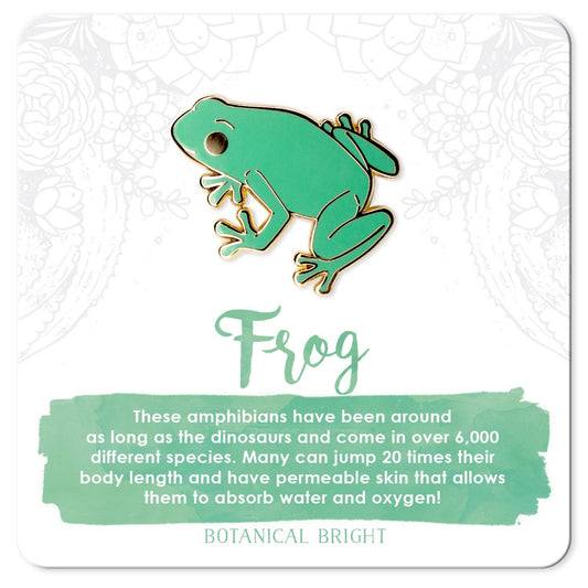 Garden Frog Enamel Pin - Gold Plated Amphibian & Nature Jewelry