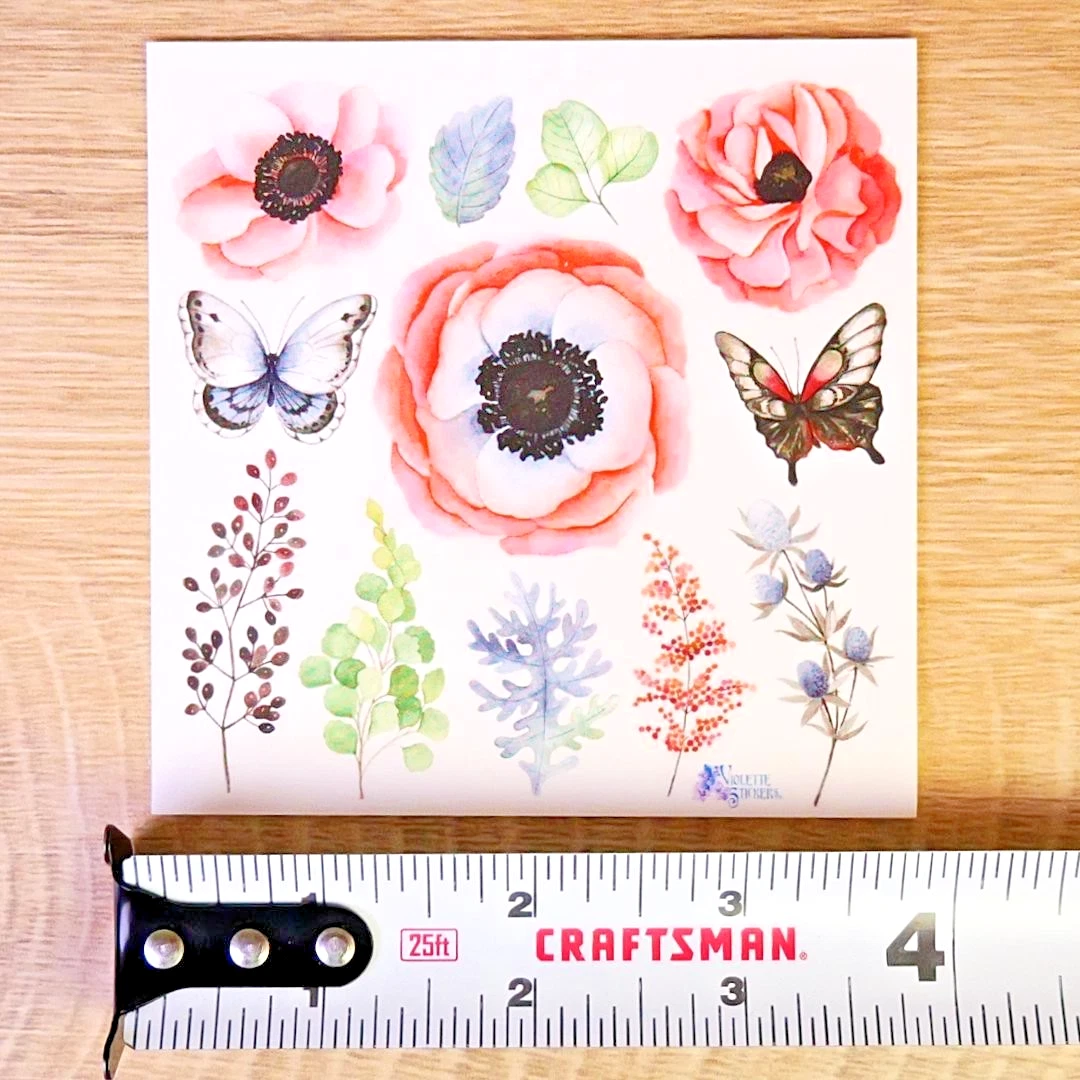 Blush Flower Stickers - Pastel Nature & Garden Sticker Sheets