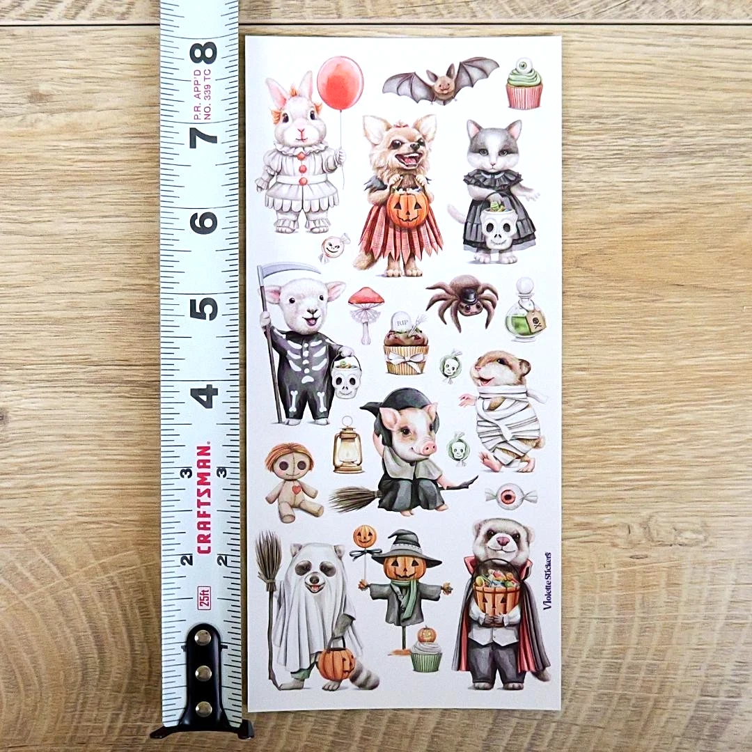 Critter Halloween Stickers - 2 Spooky Sticker Sheets