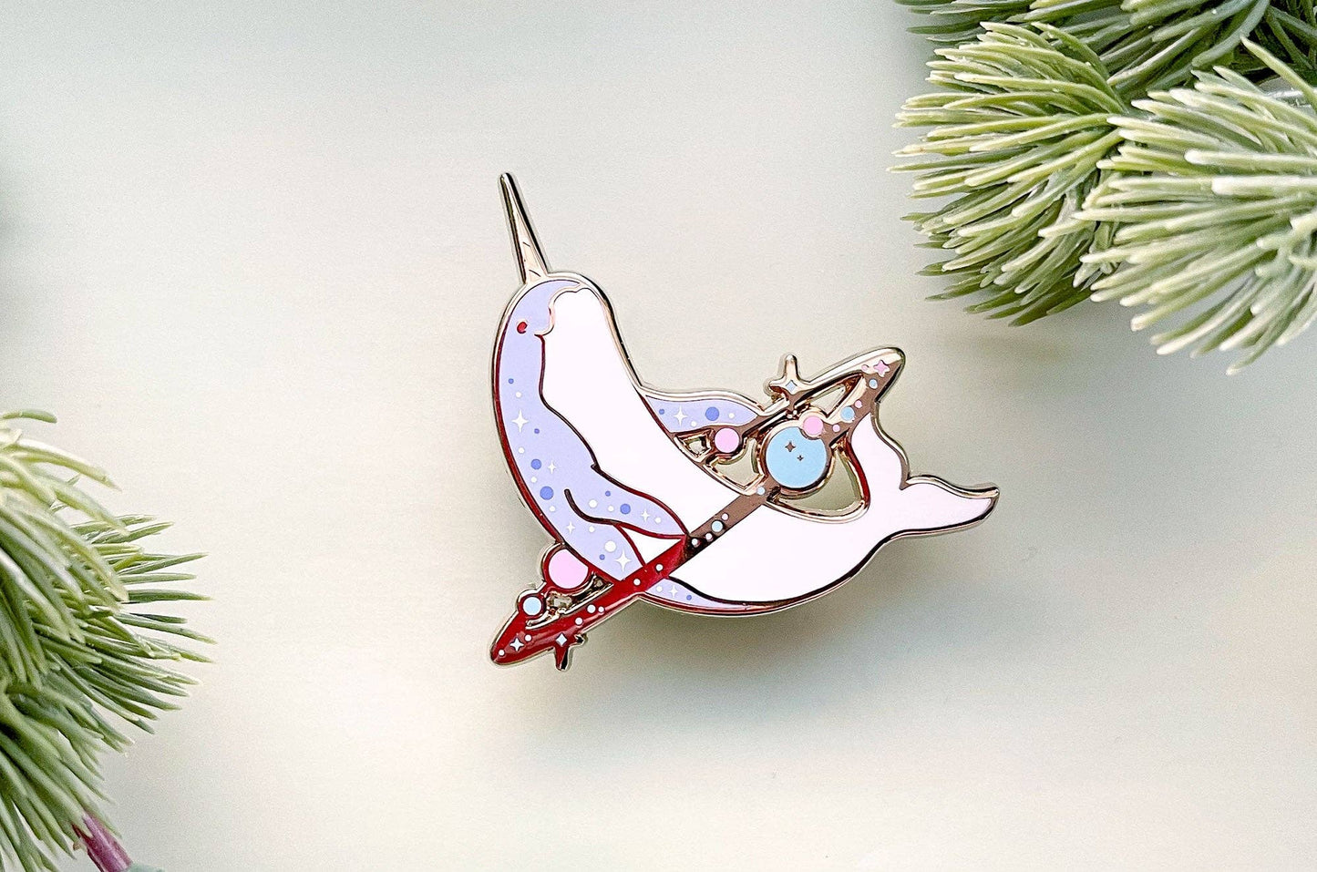 Cosmic Narwhal Enamel Pin