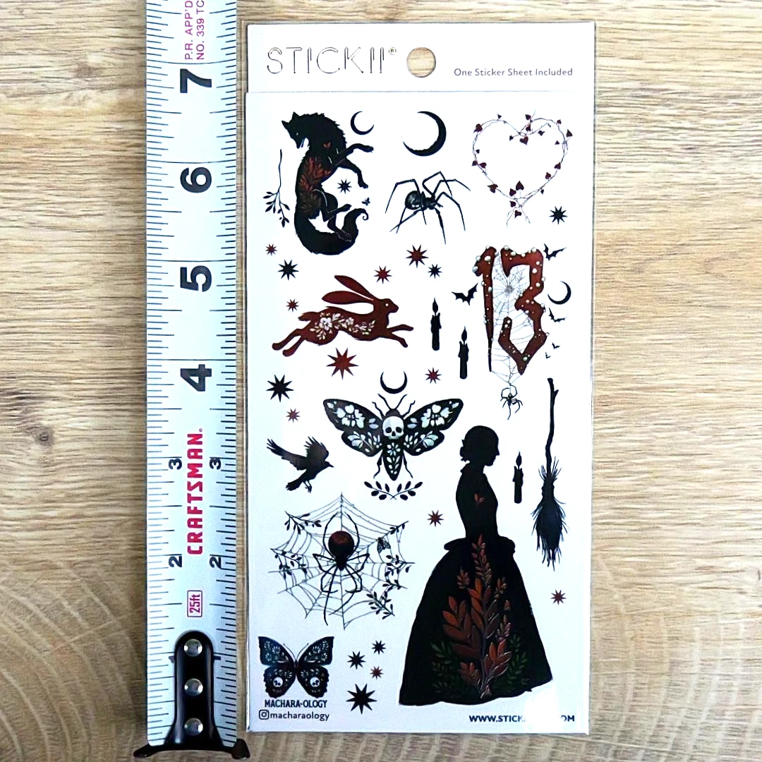 Dark Fairytale Stickers - Halloween & Goth - 1 Spooky Sticker Sheet