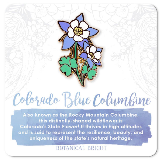 Colorado Blue Columbine Enamel Pin - Colorado State Flower