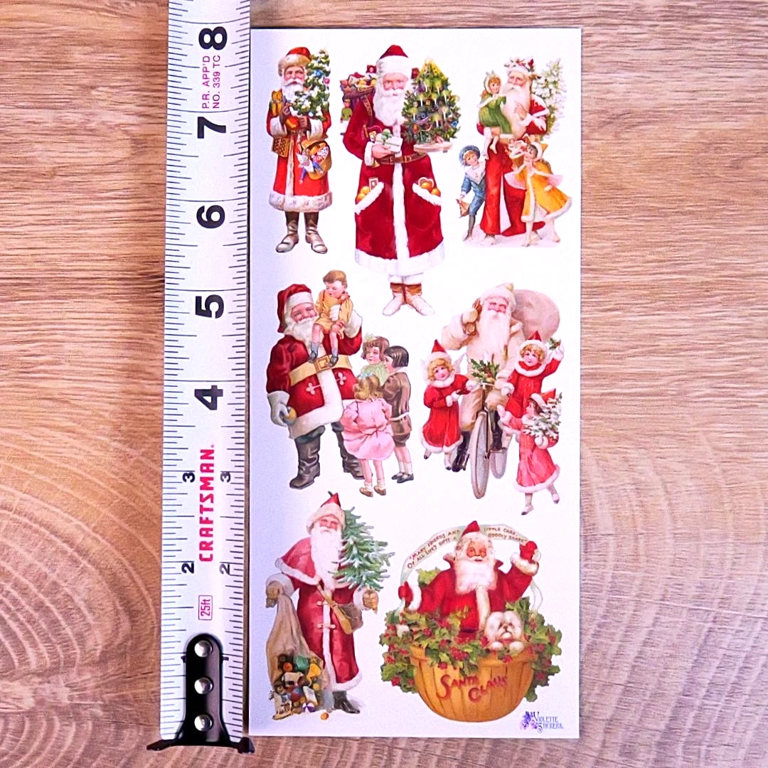 Christmas Santa Claus Stickers - Victorian Holiday Sticker Sheet