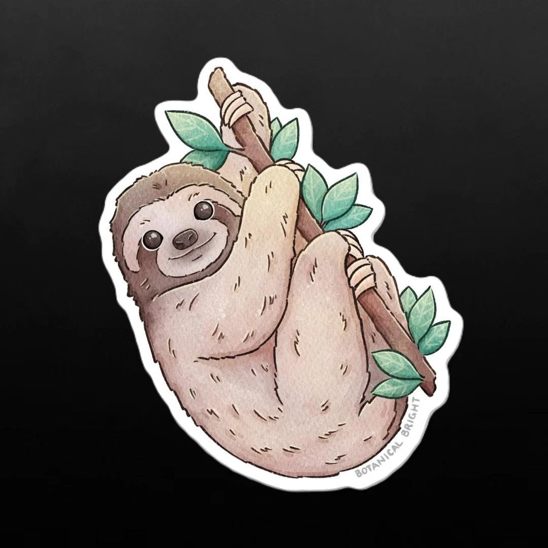 Sloth Sticker - Waterproof Vinyl Wild Animal & Nature Decal