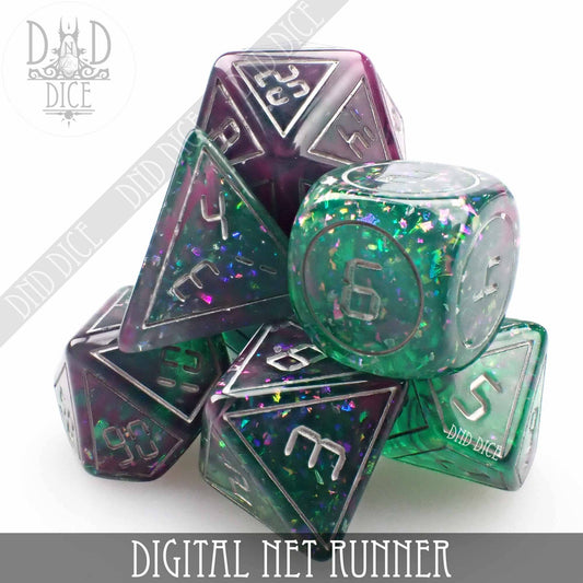 Dice Set - Digital Net Runner - 7 Resin Dice