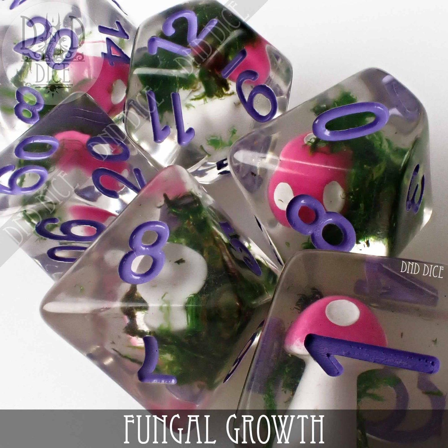 Dice Set - Fungal Growth - 7 Resin Dice