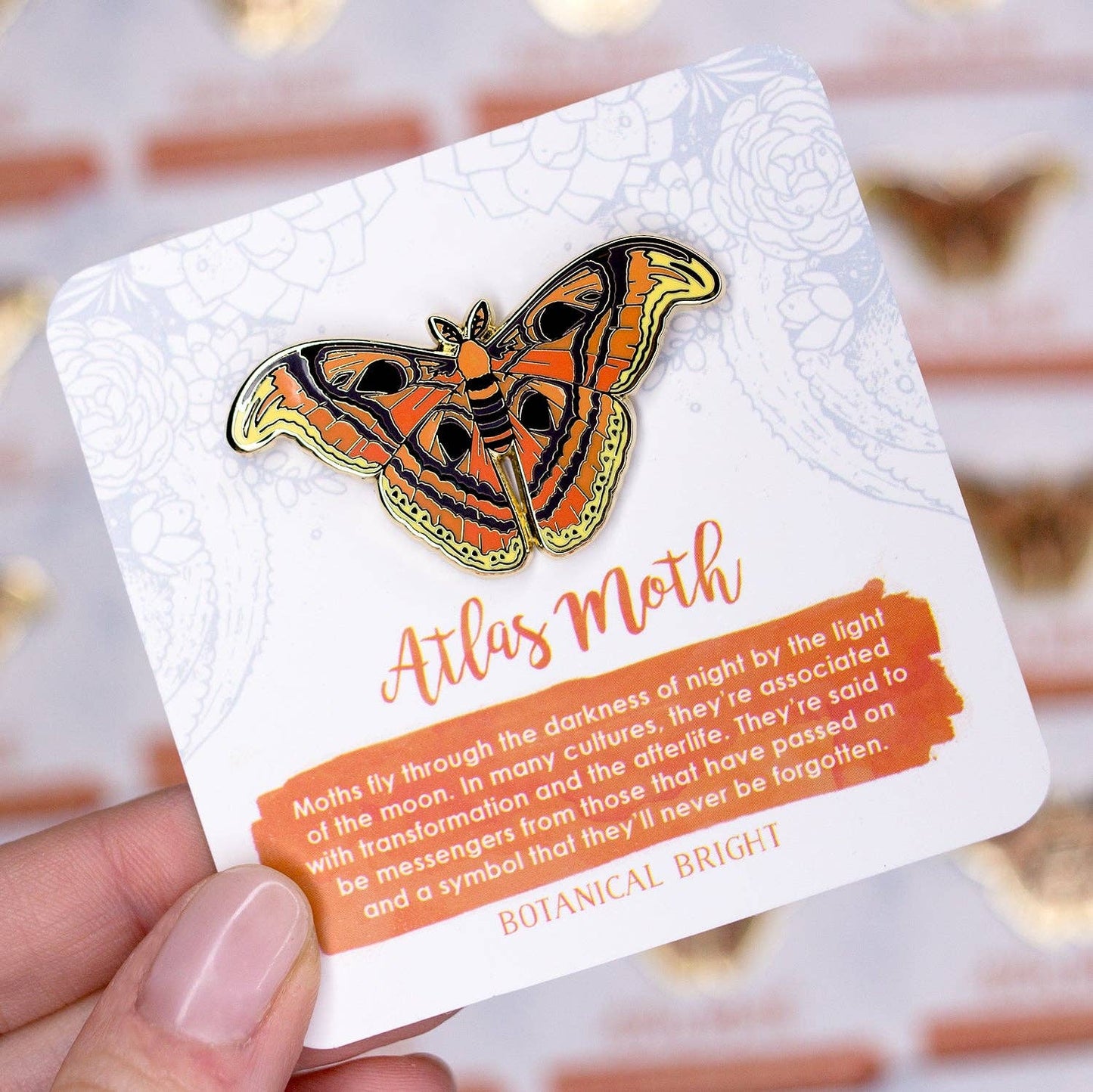 Atlas Moth Enamel Pin