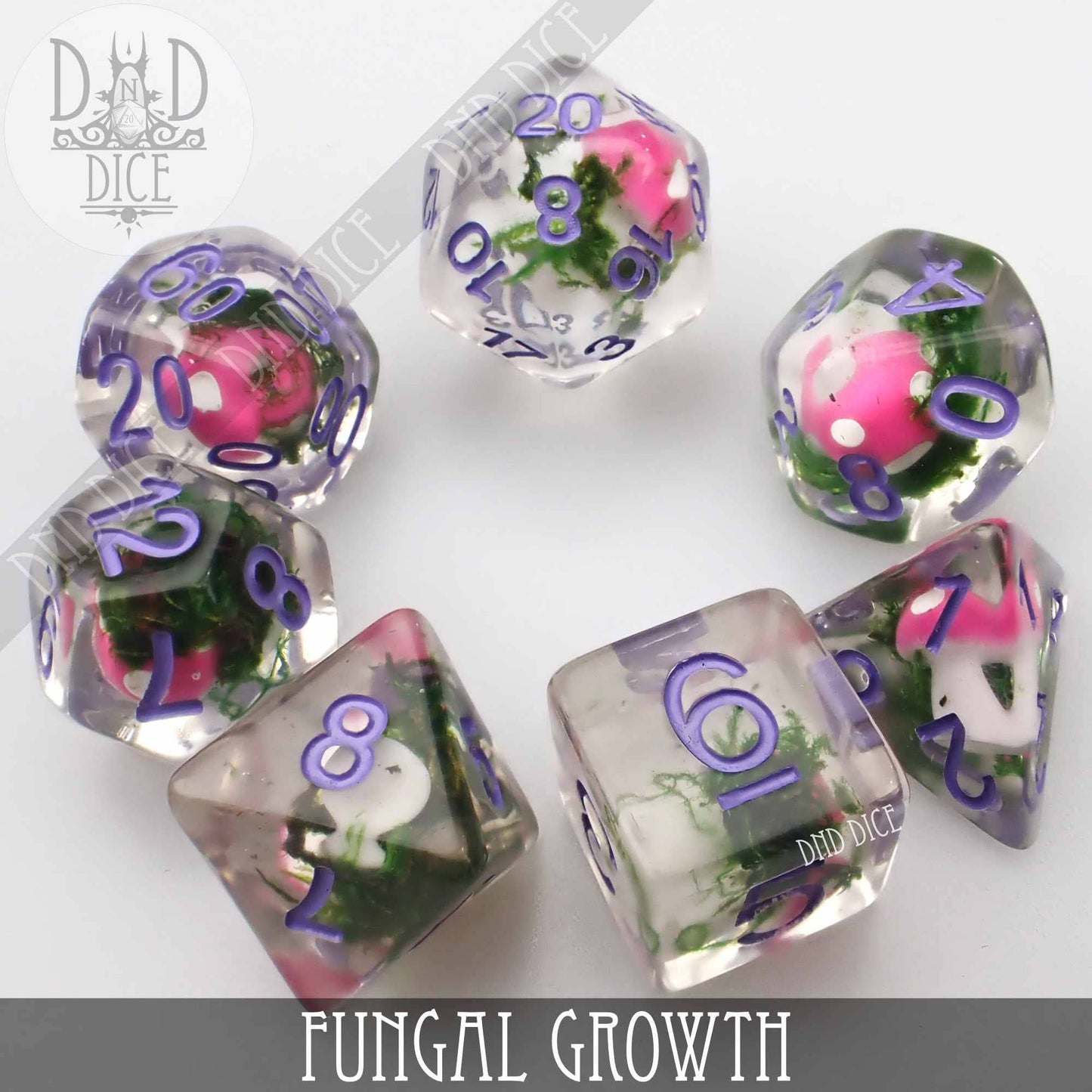 Dice Set - Fungal Growth - 7 Resin Dice