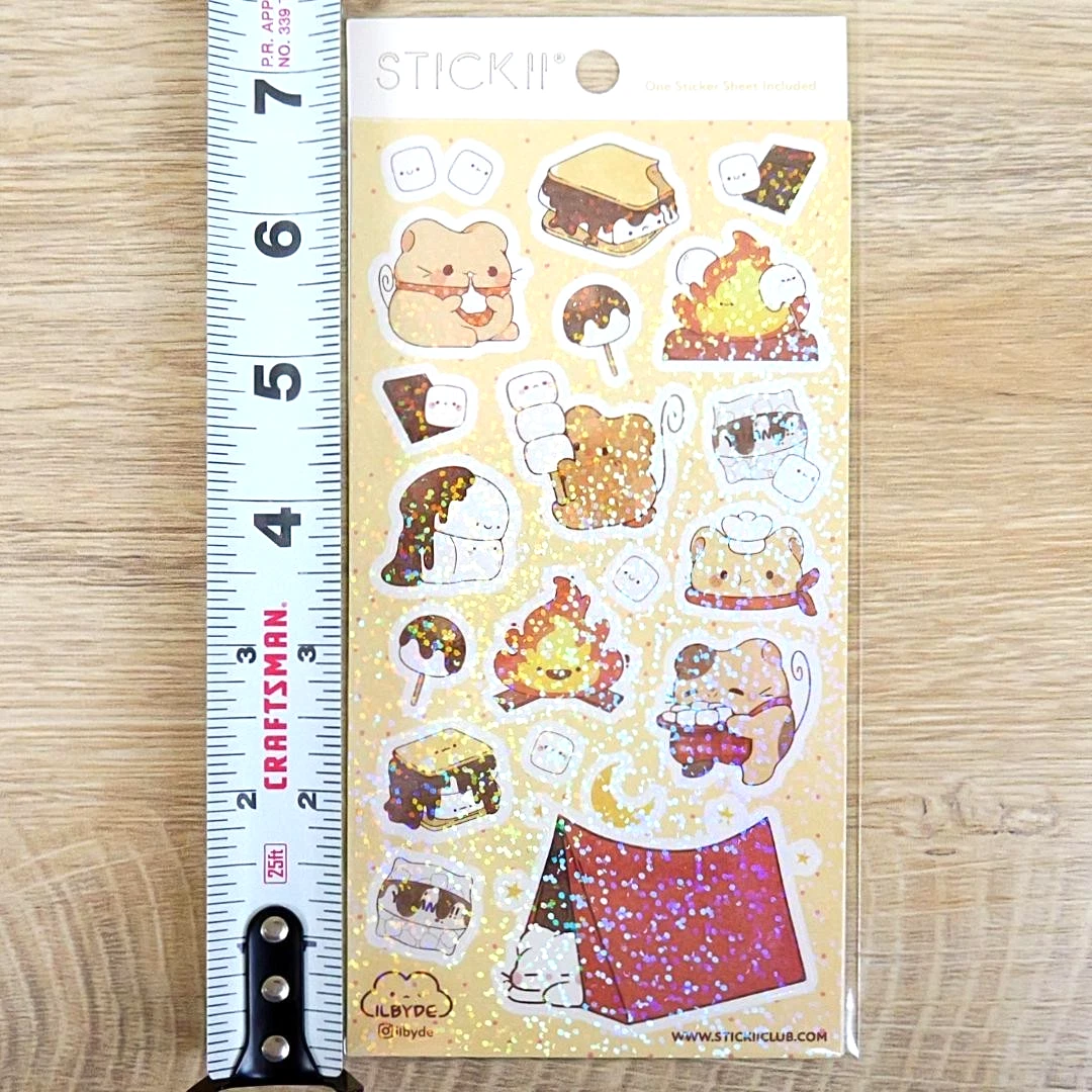 S'more Joy Stickers - Campfire Fun - 1 Cute Sticker Sheet