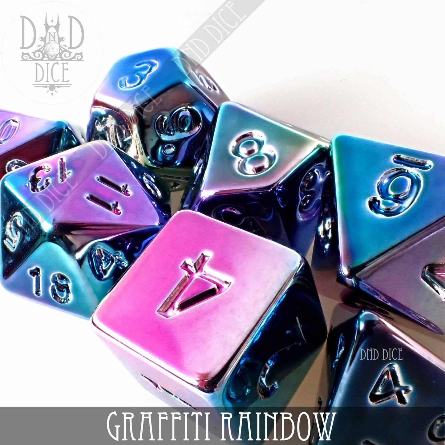 Dice Set - Graffiti Rainbow - 7 Acrylic Dice