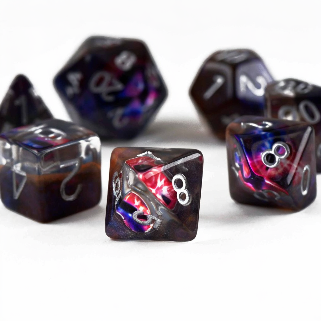 Dice Set - Watchful Eye - Cheshire - 7 Resin Dice - DND RPG Tabletop Gaming