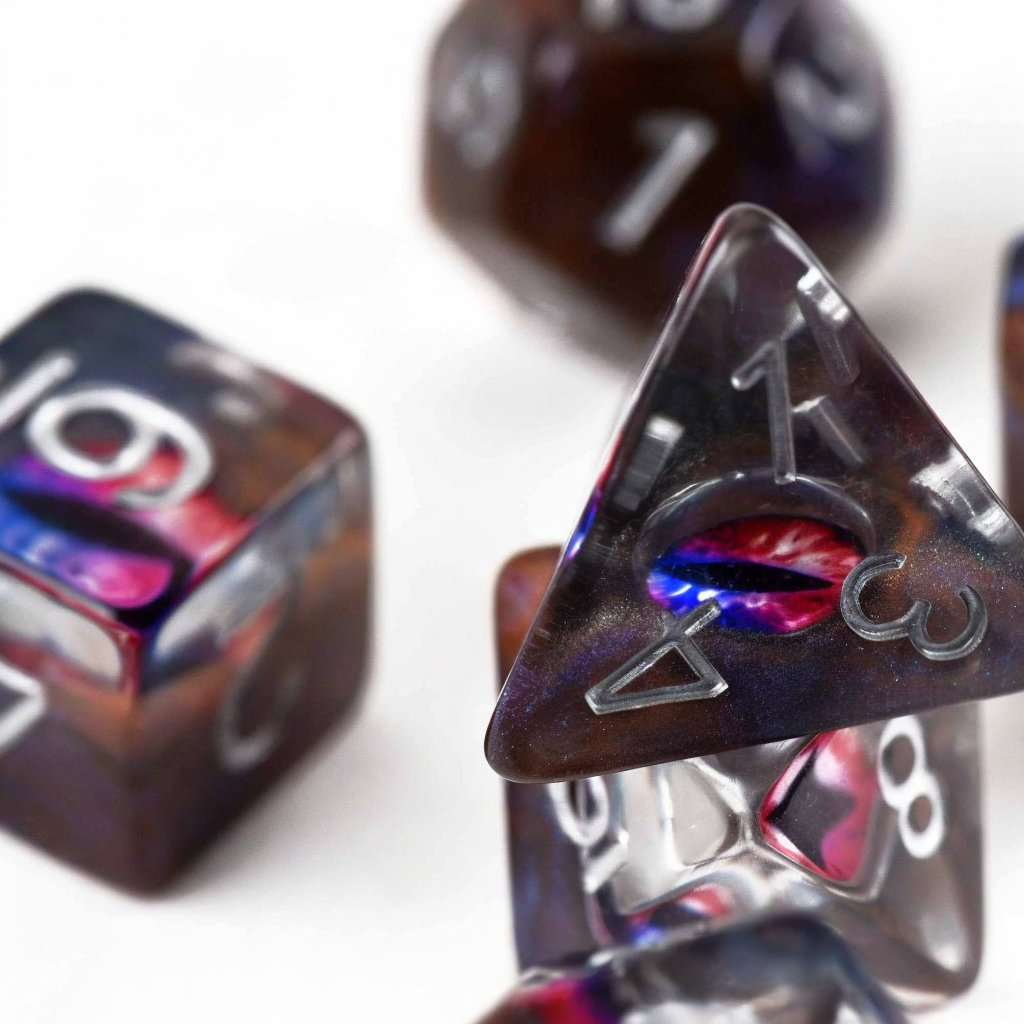 Dice Set - Watchful Eye - Cheshire - 7 Resin Dice - DND RPG Tabletop Gaming
