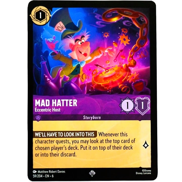 Mad Hatter Eccentric Host - Super Rare - Disney Lorcana TCG Azurite Sea #59/204