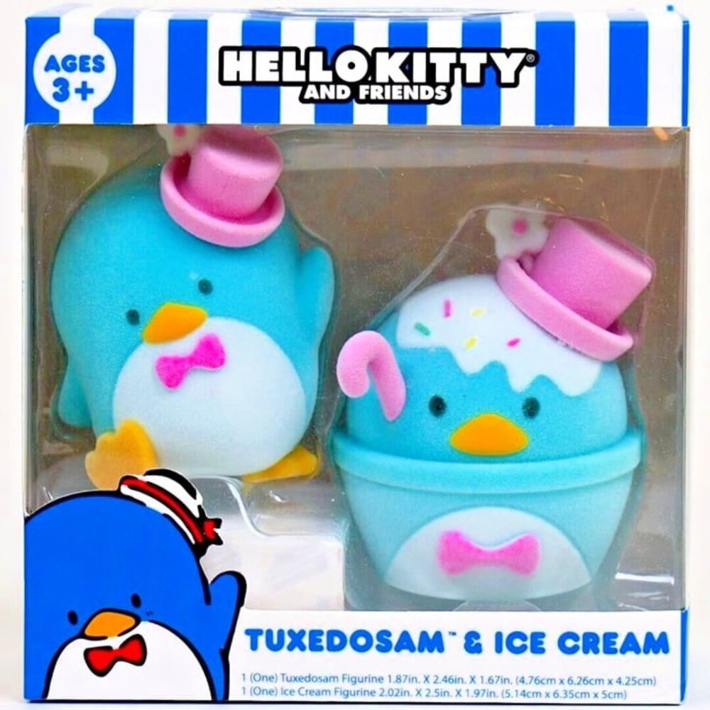 Hello Kitty and Friends - Tuxedosam & Ice Cream - Flocked Figurines