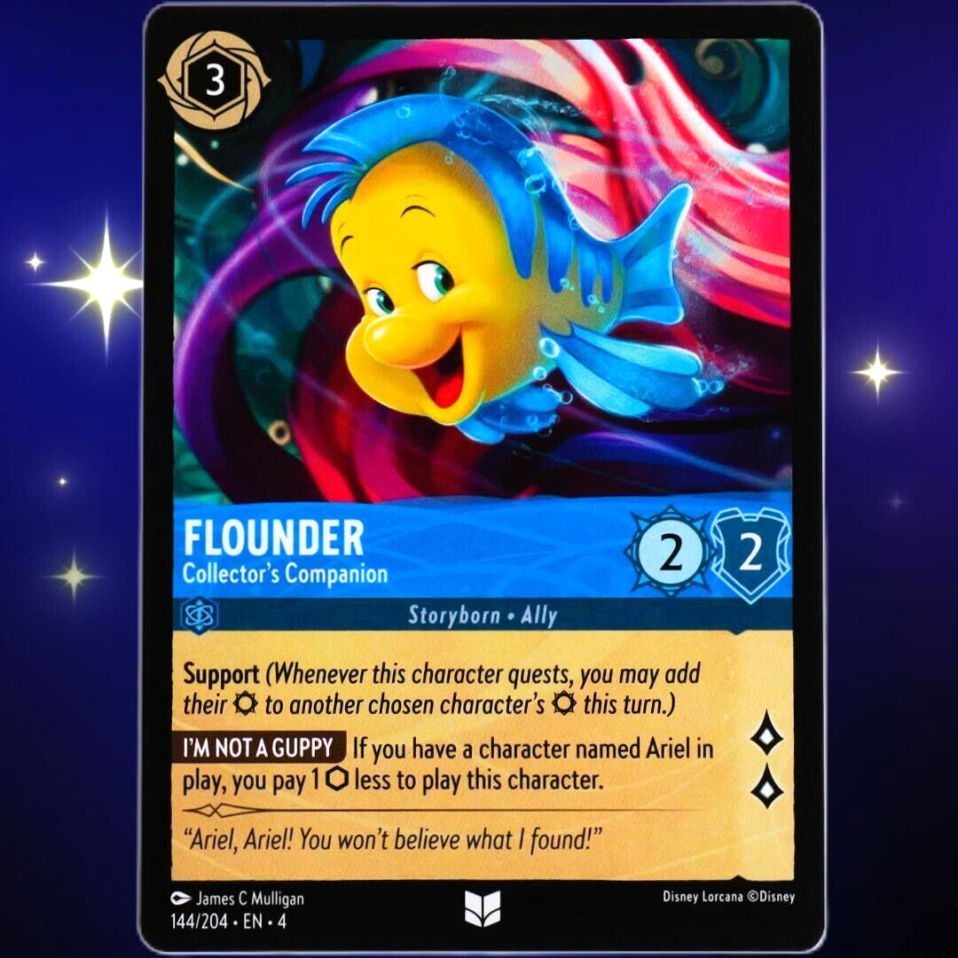 4x Flounder Collector's Champion - Disney Lorcana Ursula's Return #144/204