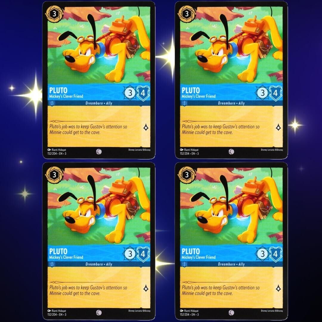 4x Pluto Mickey's Clever Friend - Disney Lorcana TCG Into the Inklands #152/204