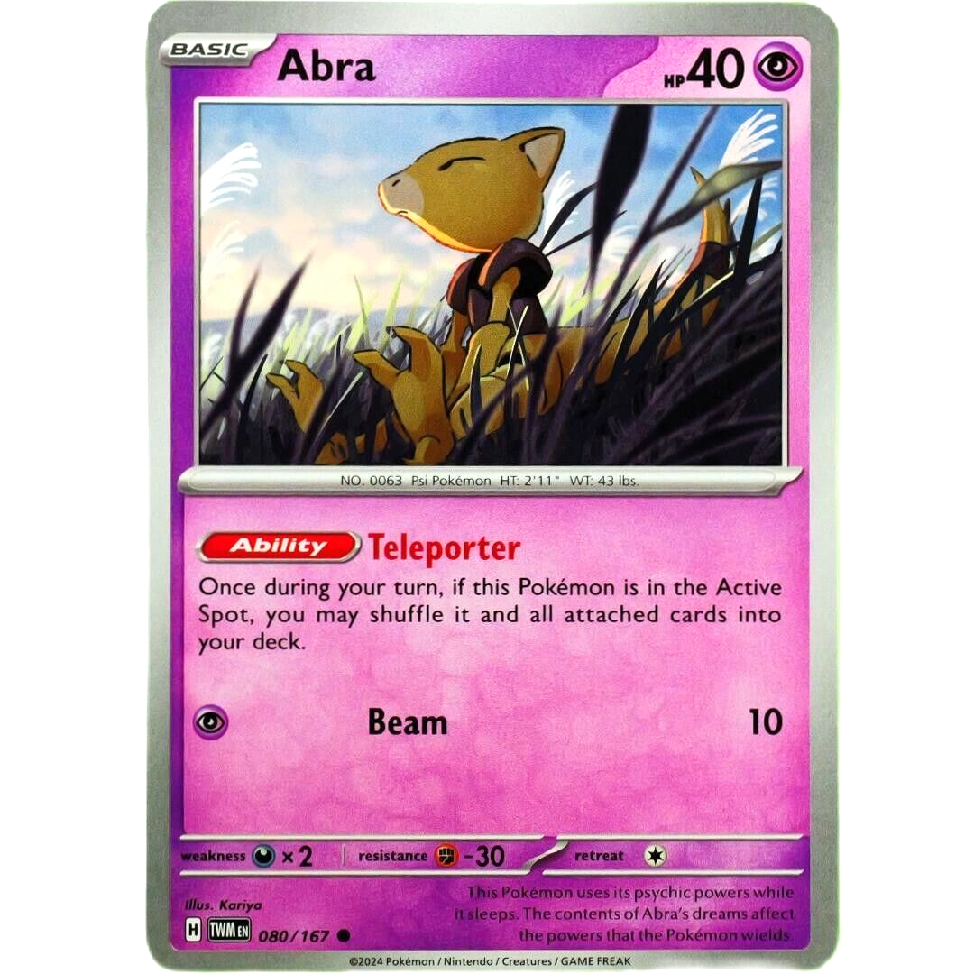 Abra - Common - Pokemon TCG Scarlet & Violet Twilight Masquerade #080/167