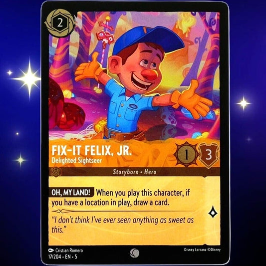 (Foil) Fix-It Felix, JR. Delighted Sightseer - Disney Lorcana Shimmering Skies #17/204