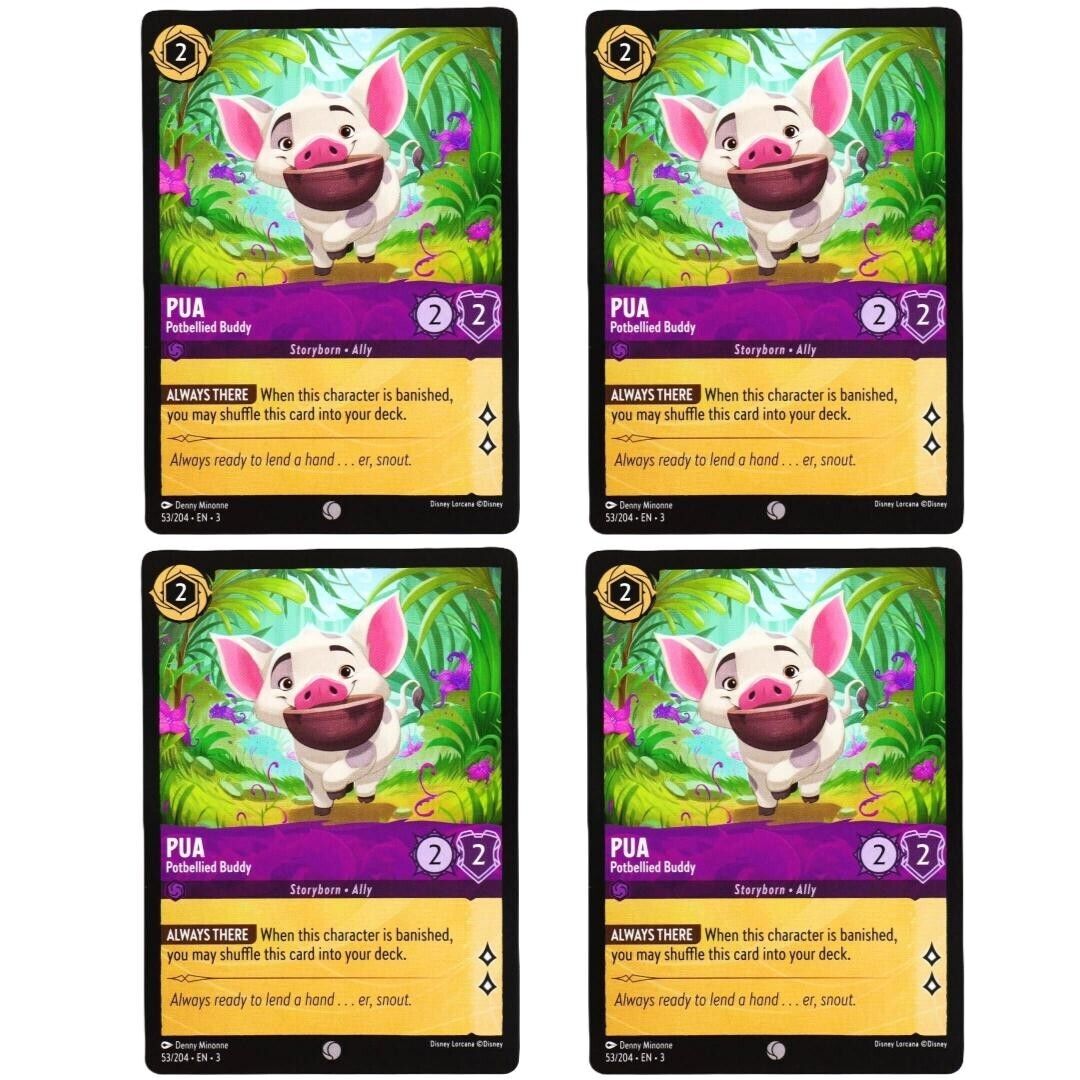 4x Pua Potbellied Buddy - Common - Disney Lorcana TCG Into the Inklands #53/204