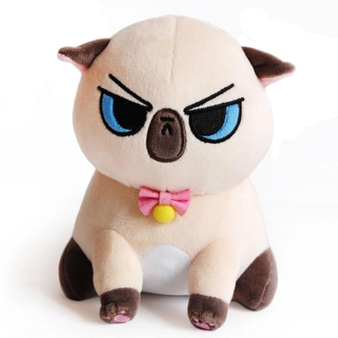 Angry Cat Plush - Siamese - with Fox Hat that Fits Real Cats!