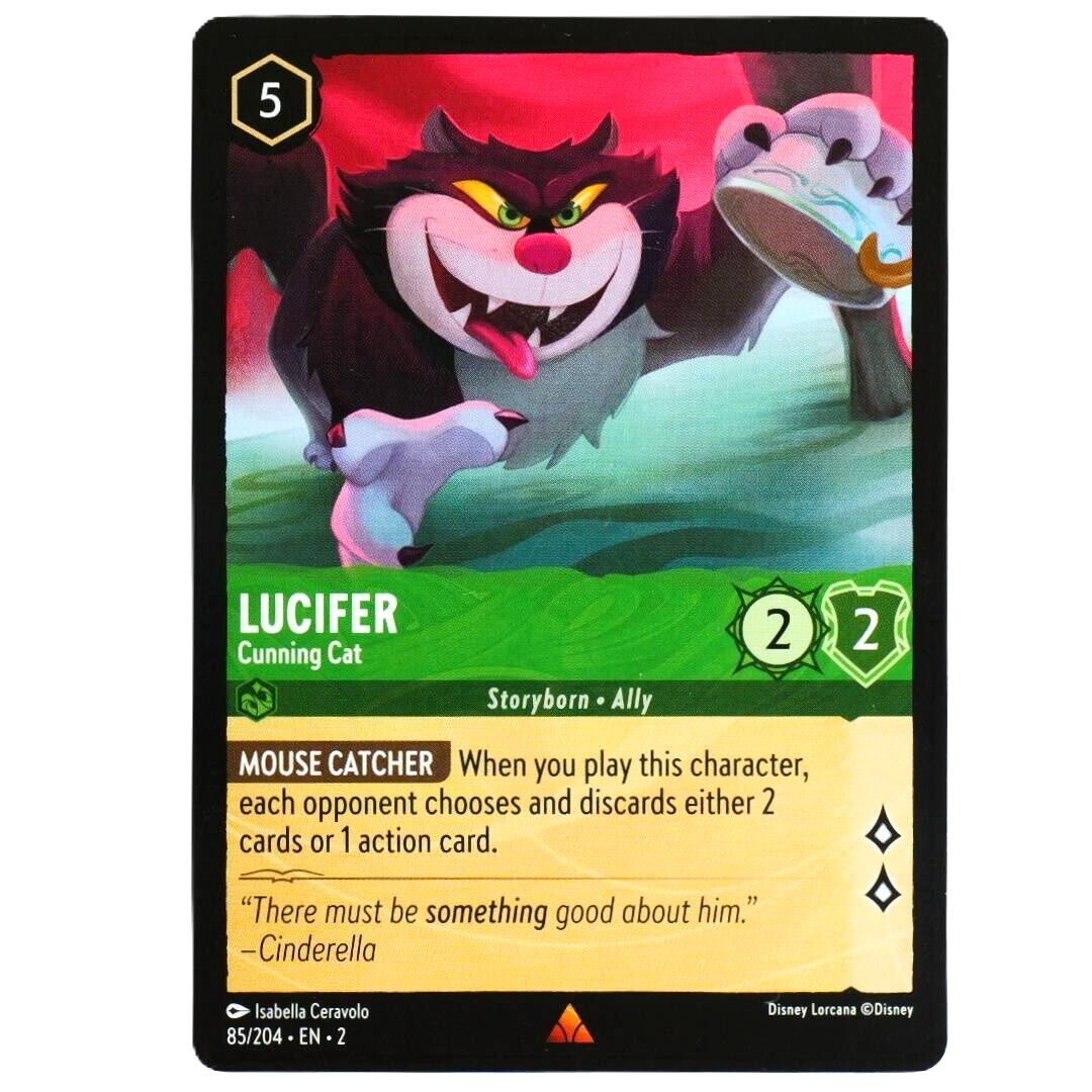 Lucifer Cunning Cat - Rare - Disney Lorcana TCG Rise of the Floodborn #85/204