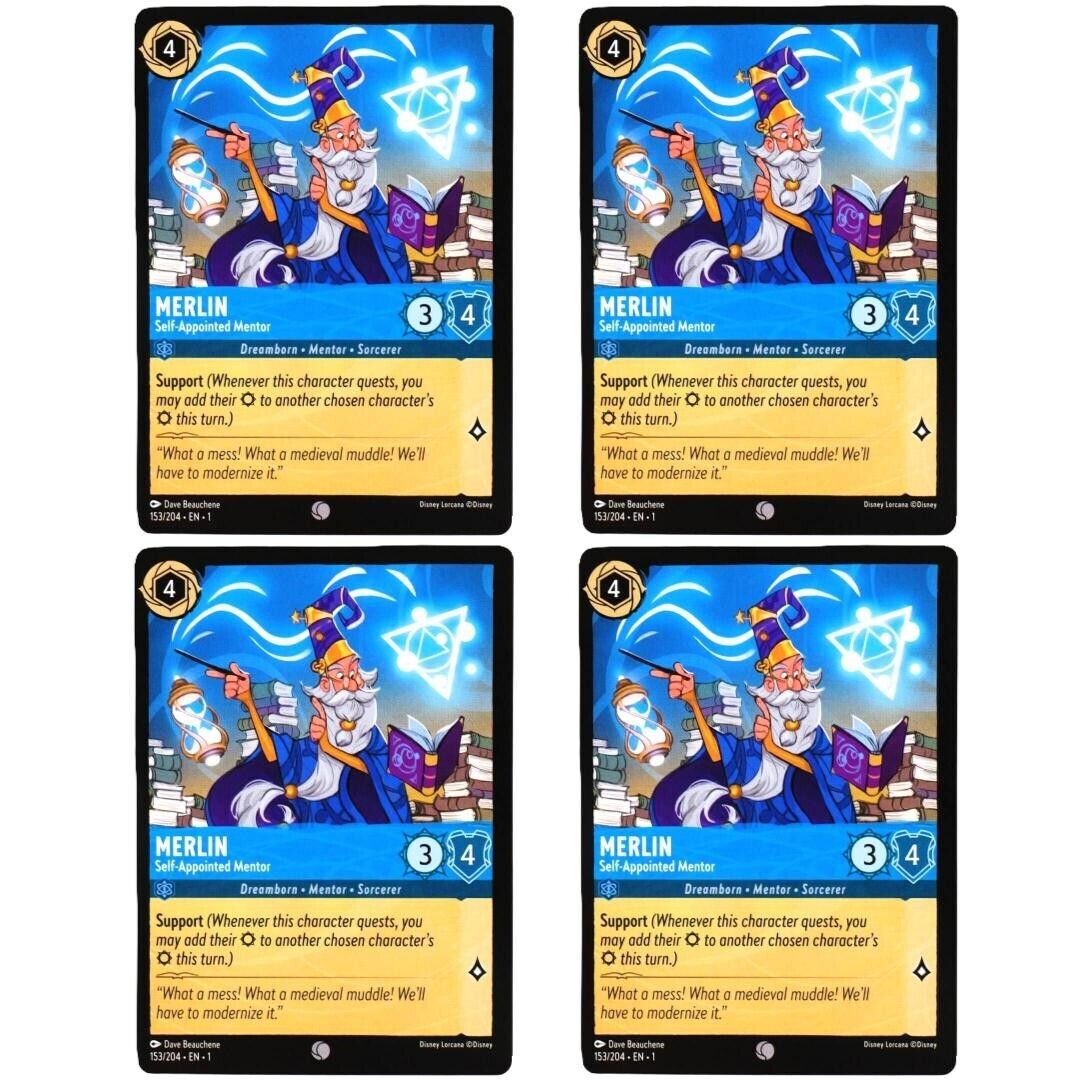 4x Merlin Self-Appointed Mentor - Disney Lorcana TCG The First Chapter #153/204