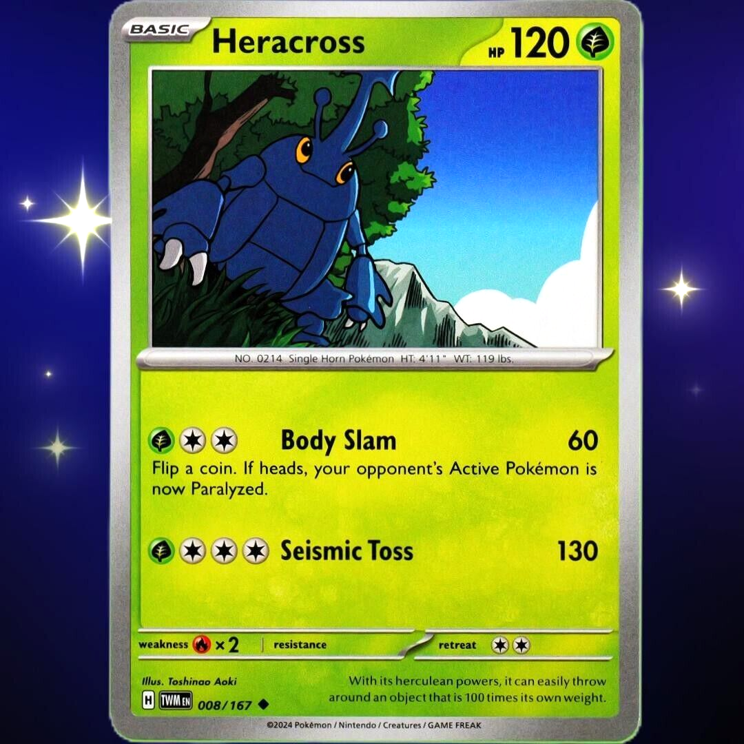 Heracross - Uncommon - Pokemon TCG Scarlet & Violet Twilight Masquerade #008/167