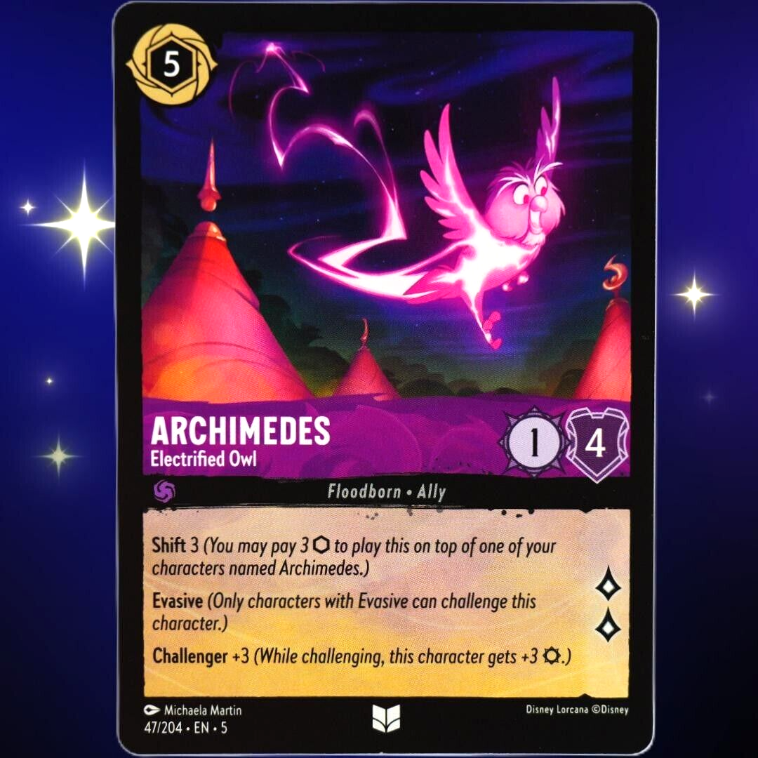 Archimedes Electrified Owl - Disney Lorcana TCG Shimmering Skies #47/204