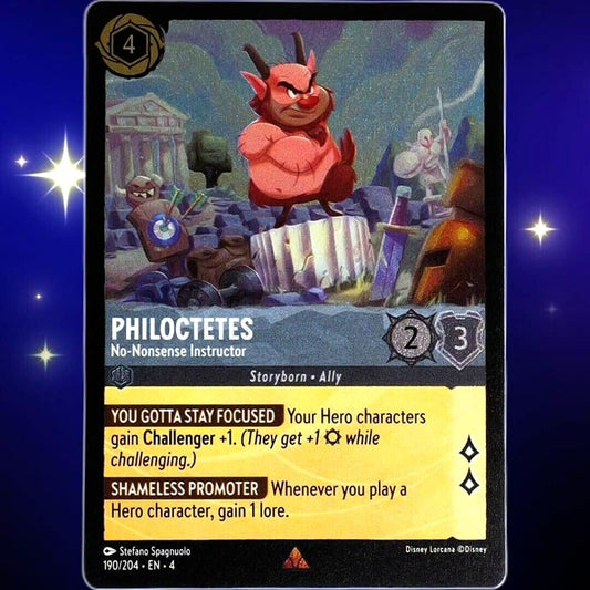 (Foil) Philoctetes No-Nonsense Instructor - Rare - Disney Lorcana TCG Ursula's Return #190/204