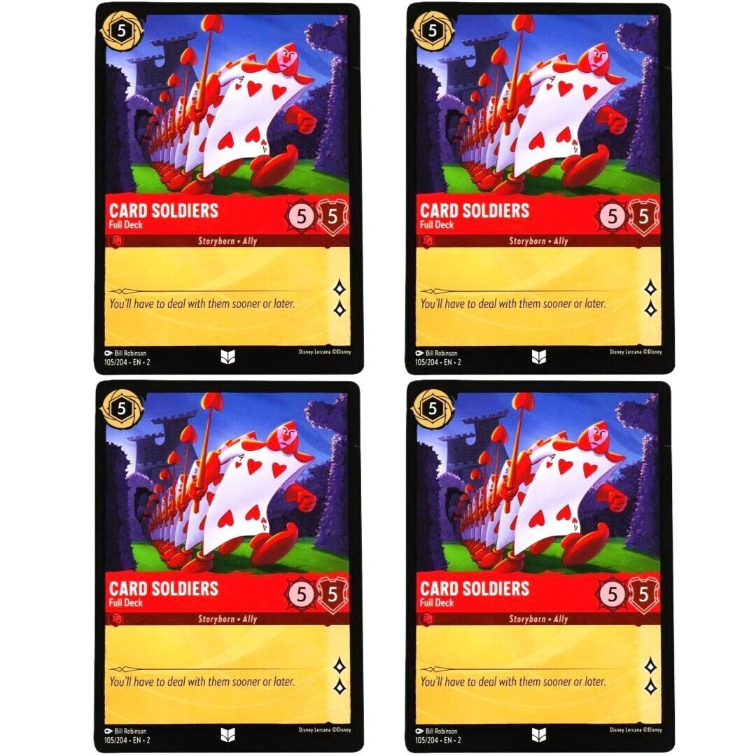 4x Card Soldiers Full Deck - Disney Lorcana TCG Rise of the Floodborn #105/204