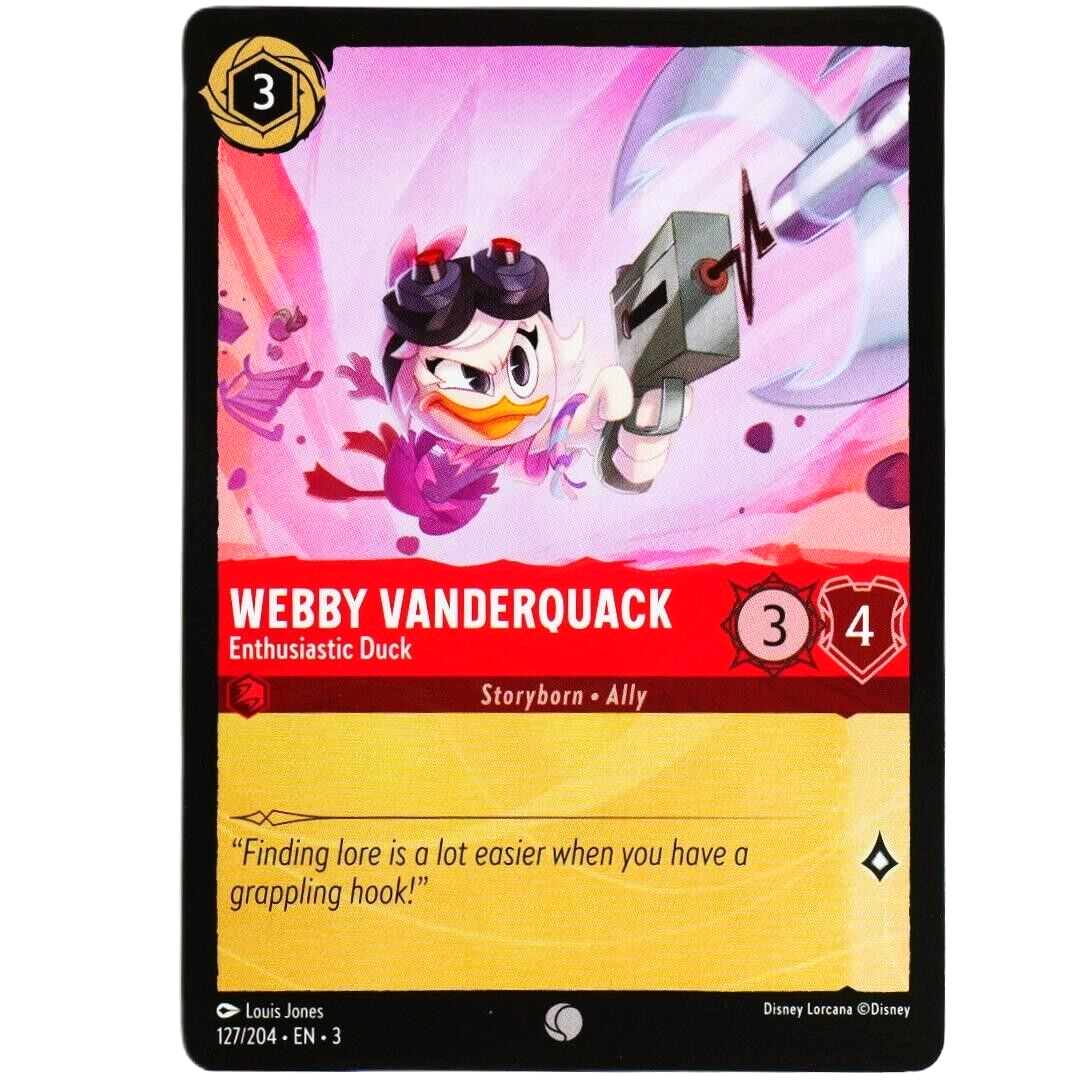 4x Webby Vanderquack Enthusiastic Duck - Disney Lorcana TCG Into the Inklands #127/204