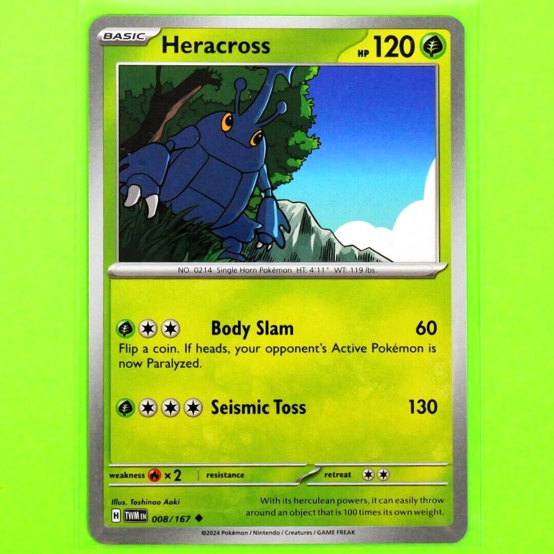 Heracross - Uncommon - Pokemon TCG Scarlet & Violet Twilight Masquerade #008/167